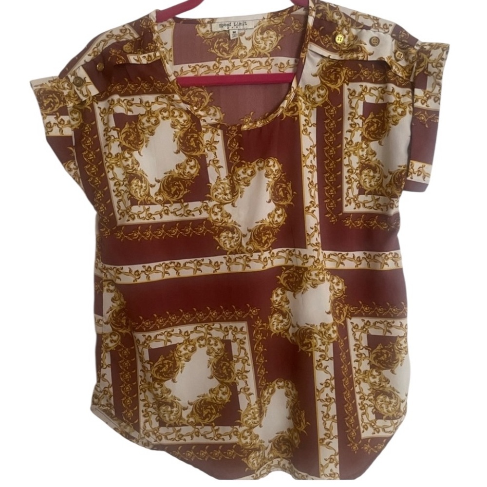 Vintage Style Printed Blouse